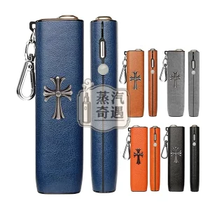 【7色現貨】IQOS ILUMA ONE保護套 防摔免拆充隨手拎 哥德風十字造型金屬感設計 適用4.0 / 6 / 7 代圓形按鈕一體機|PU質感|附鑰匙扣