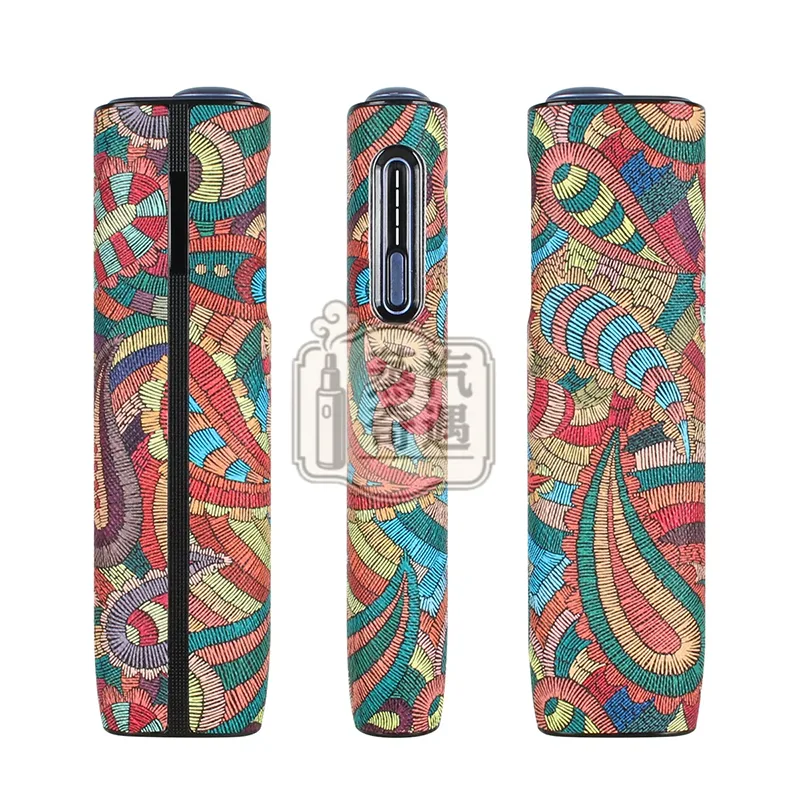 IQOS ILUMA i ONE腰果花紋保護套 紅色款開孔特寫